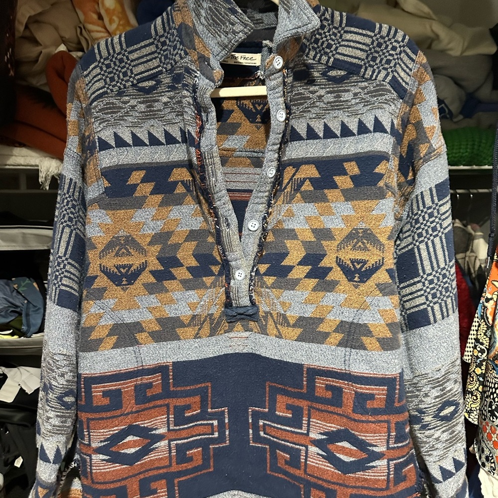 Free People Western Oversized Sweater Size Small